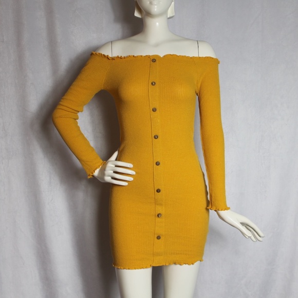 ReVamped Off The Shoulder Ribbed Dress - Picture 2 of 4